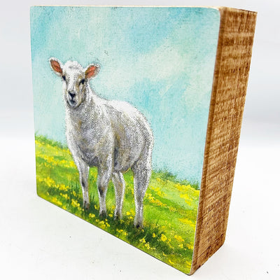 💙 Farm Sheep 6" Wooden Box Sign