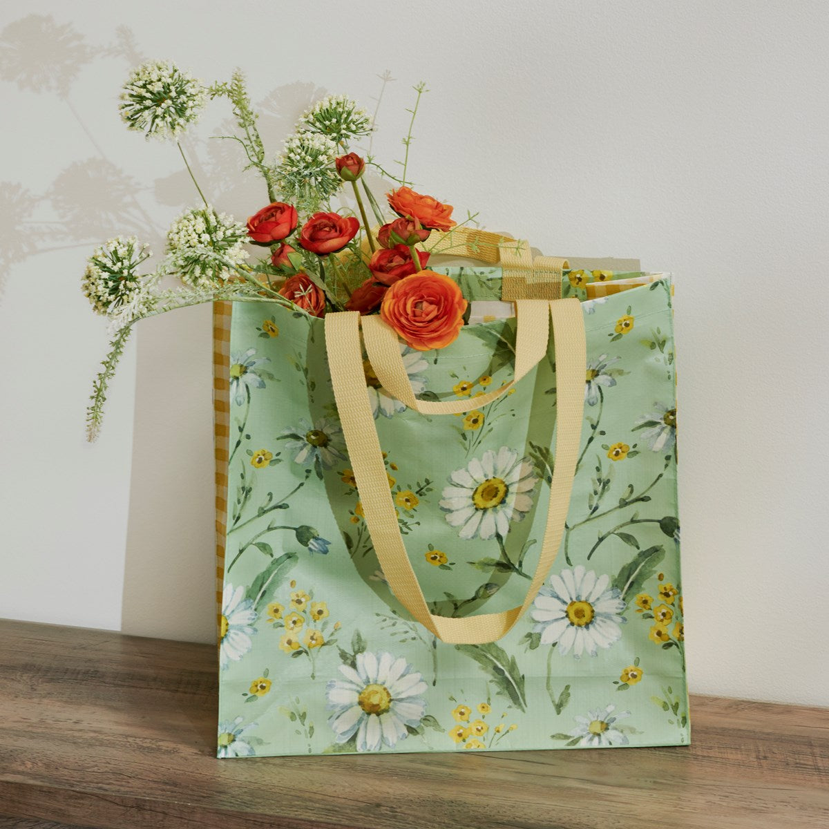 💙 Green Daisy Market Tote Bag