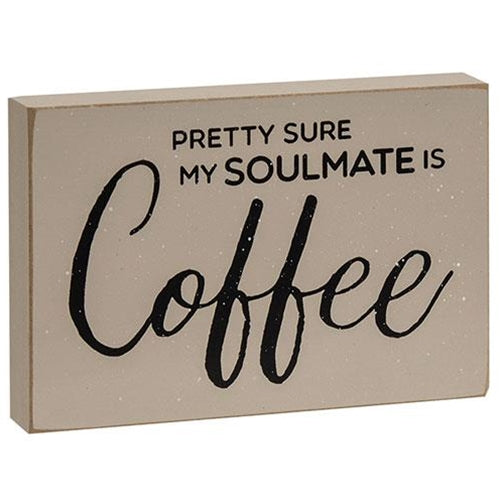 Set of 3 Coffee Is My Soulmate Small Wooden Blocks