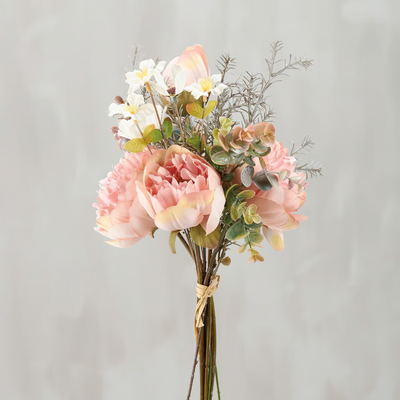 Pink Peony Mix Faux Floral Bouquet