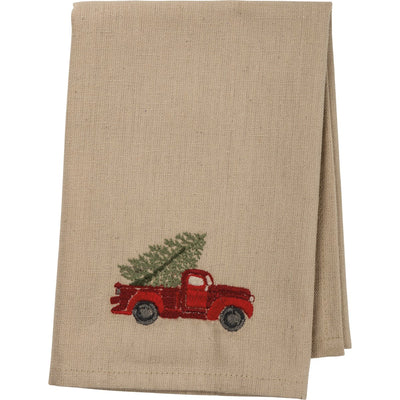 Set of 4 Christmas Red Truck With Tree Napkin Set