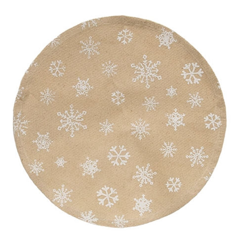 Snowflake Natural 13" Round Mat