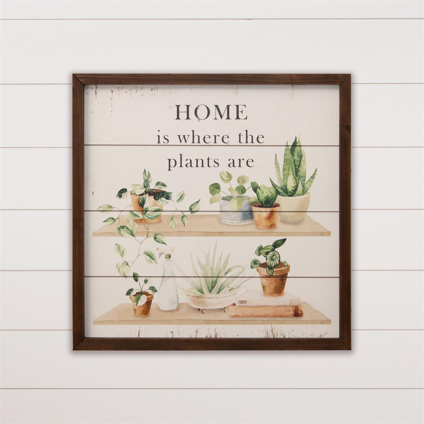 Home is Where the Plants Are 14" Framed Pallet Sign