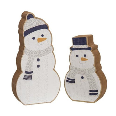 Set of 2 Icy Chunky Snowman Sitters
