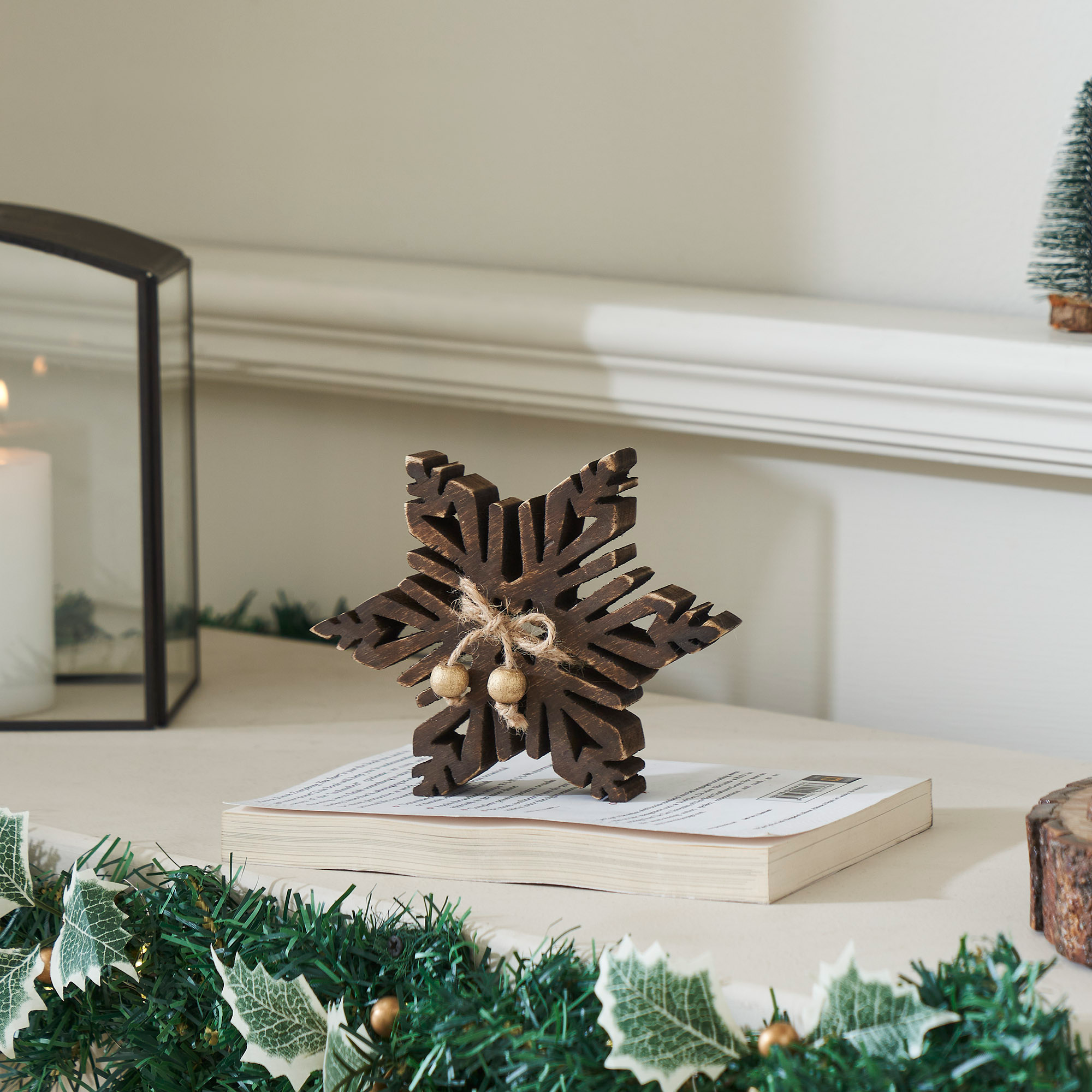 Dark Wooden Snowflake 5.75