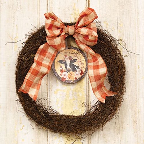 Wired Orange & Cream Gingham Ribbon 2.5" x 10yds