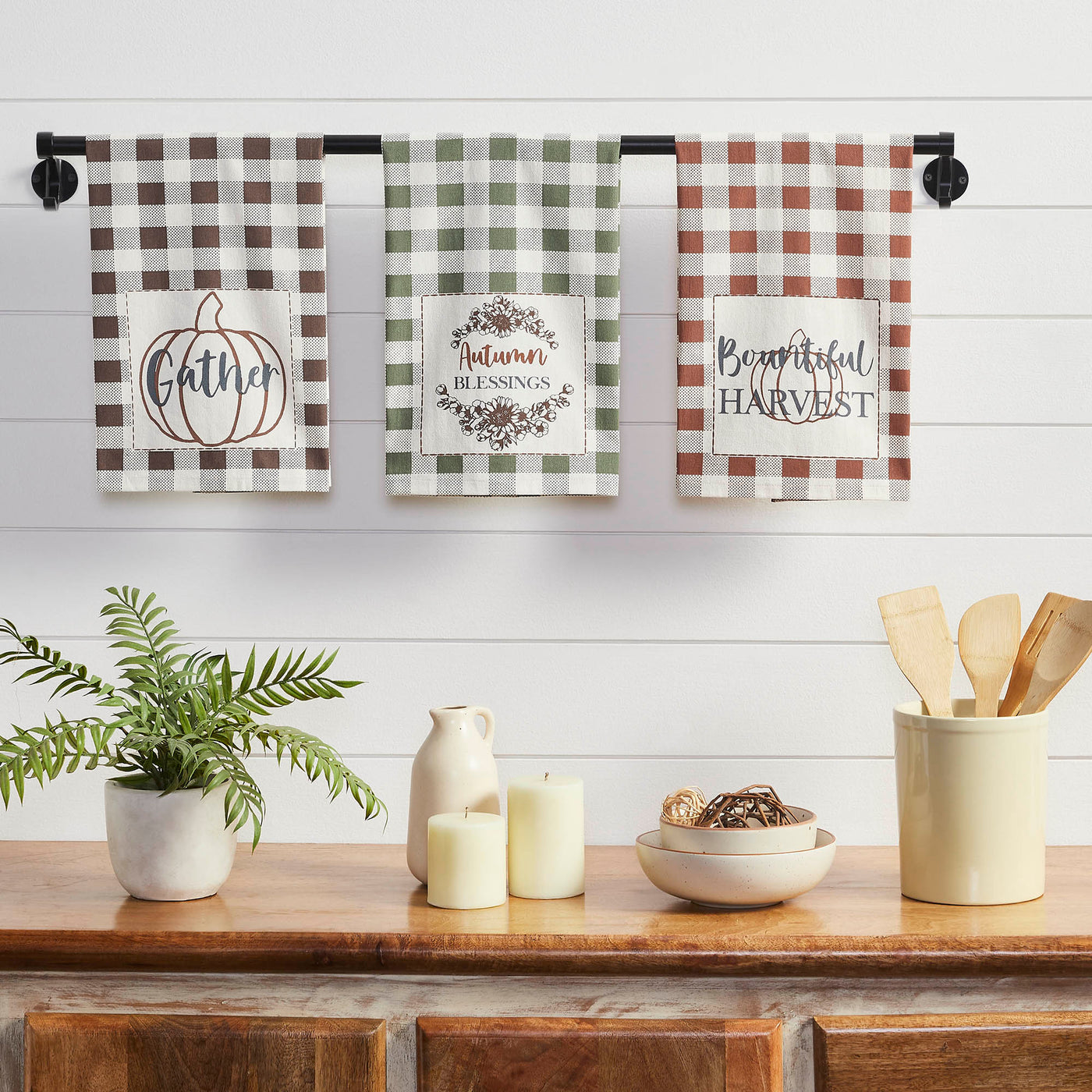 Set of 3 Bountifall Harvest Theme Tea Towels Set of 3 19x28