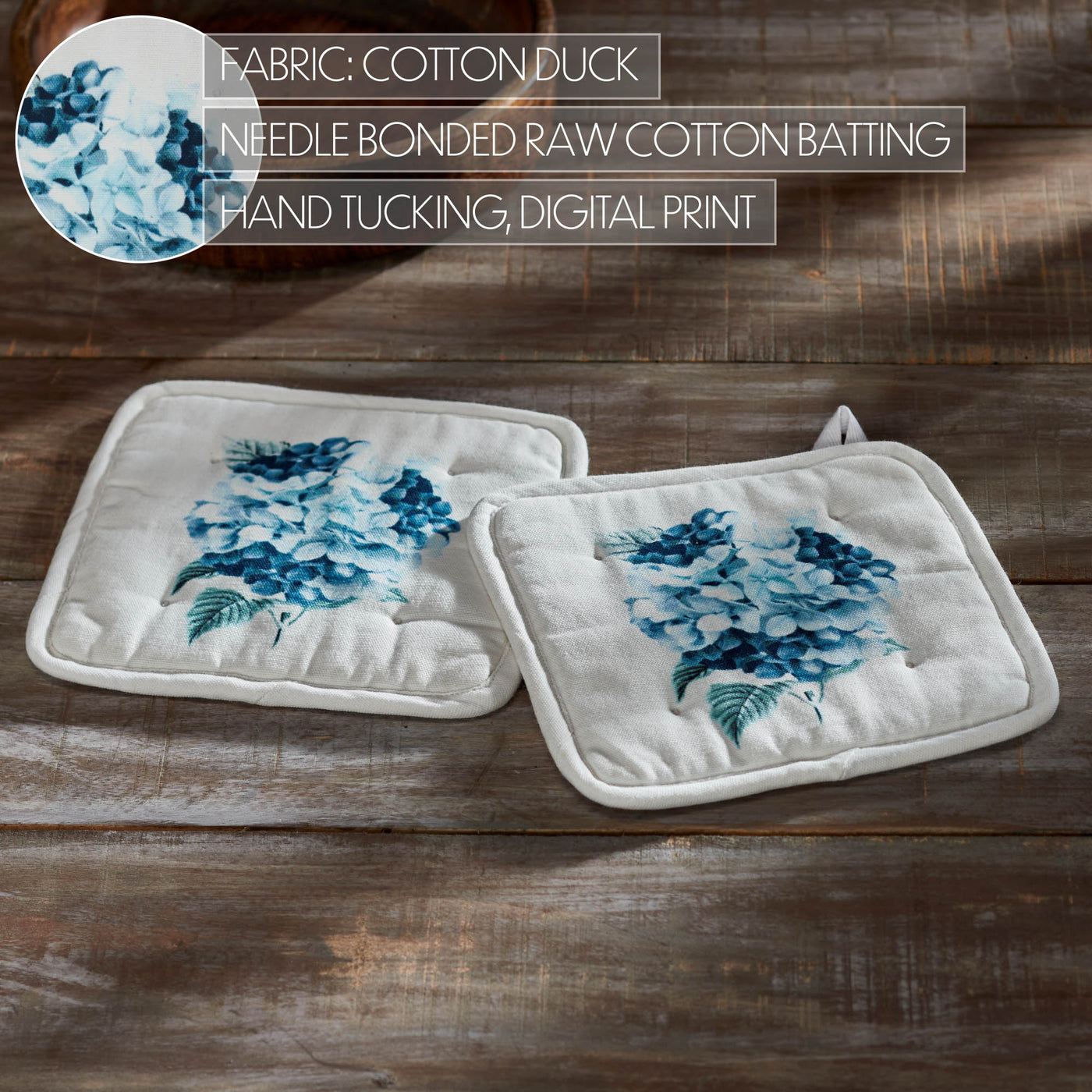 Set of 2 Finders Keepers Hydrangea Pot Holders