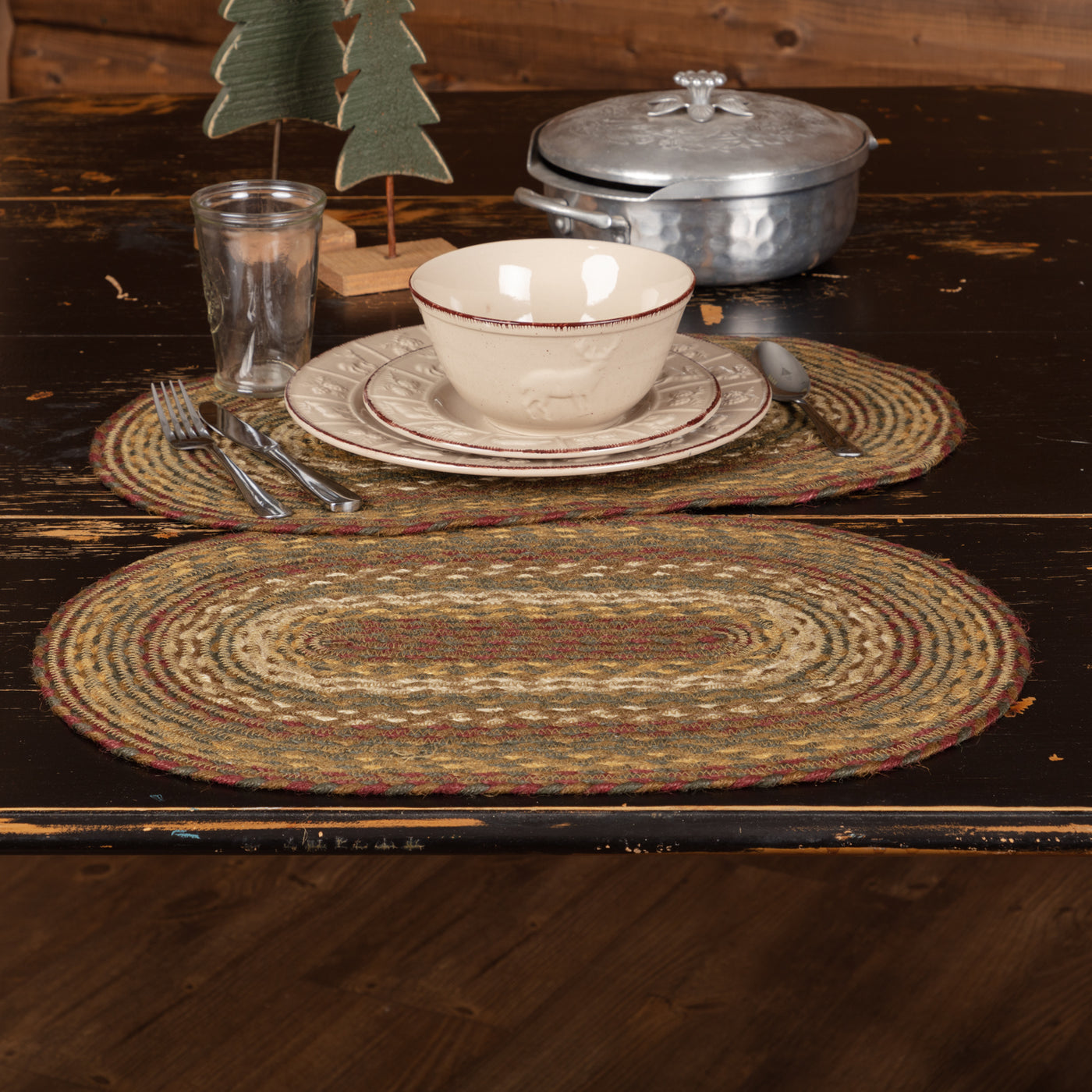 Set of 6 Tea Cabin Jute Placemats 12'' x 18''