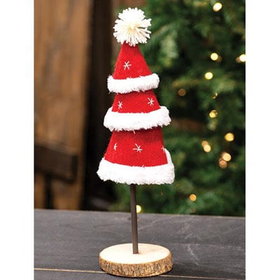 💙 Santa Tiered Felted Tree Red and White 14" H