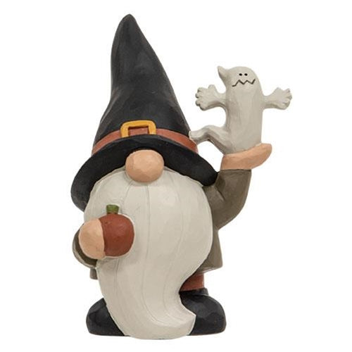 DAY 12 🎃 31 DAYS OF SPOOKYWEEN Halloween Gnome with Ghost Small Resin Figure