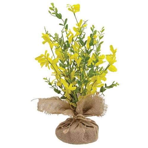 💙 Yellow Tabletop Faux Wildflowers with Burlap Base