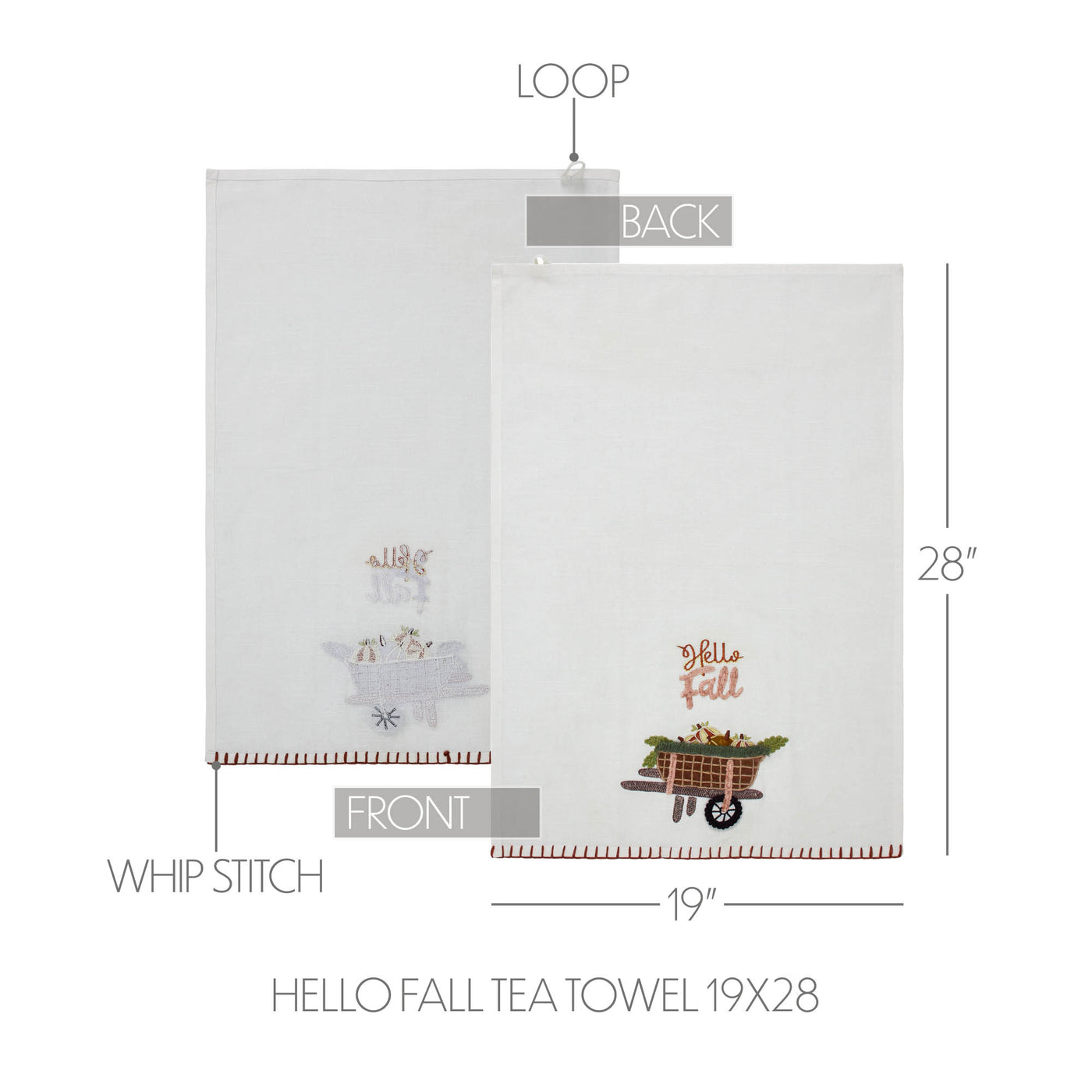 Hello Fall Wheelbarrow Tea Towel