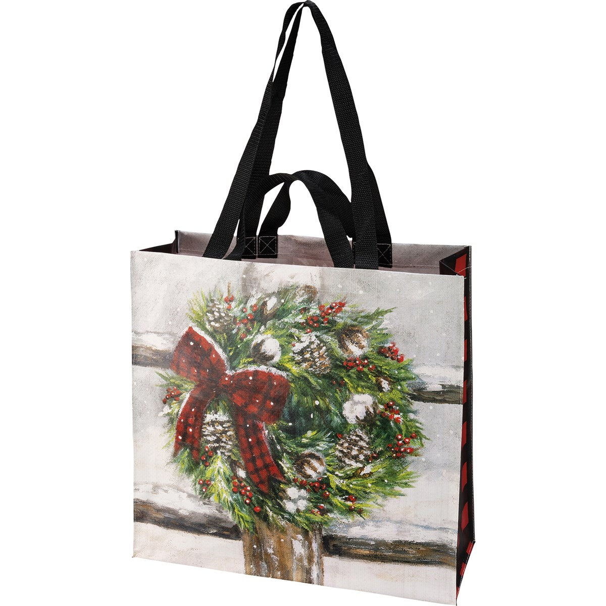 Winter Wreath Reusable Market Tote Bag