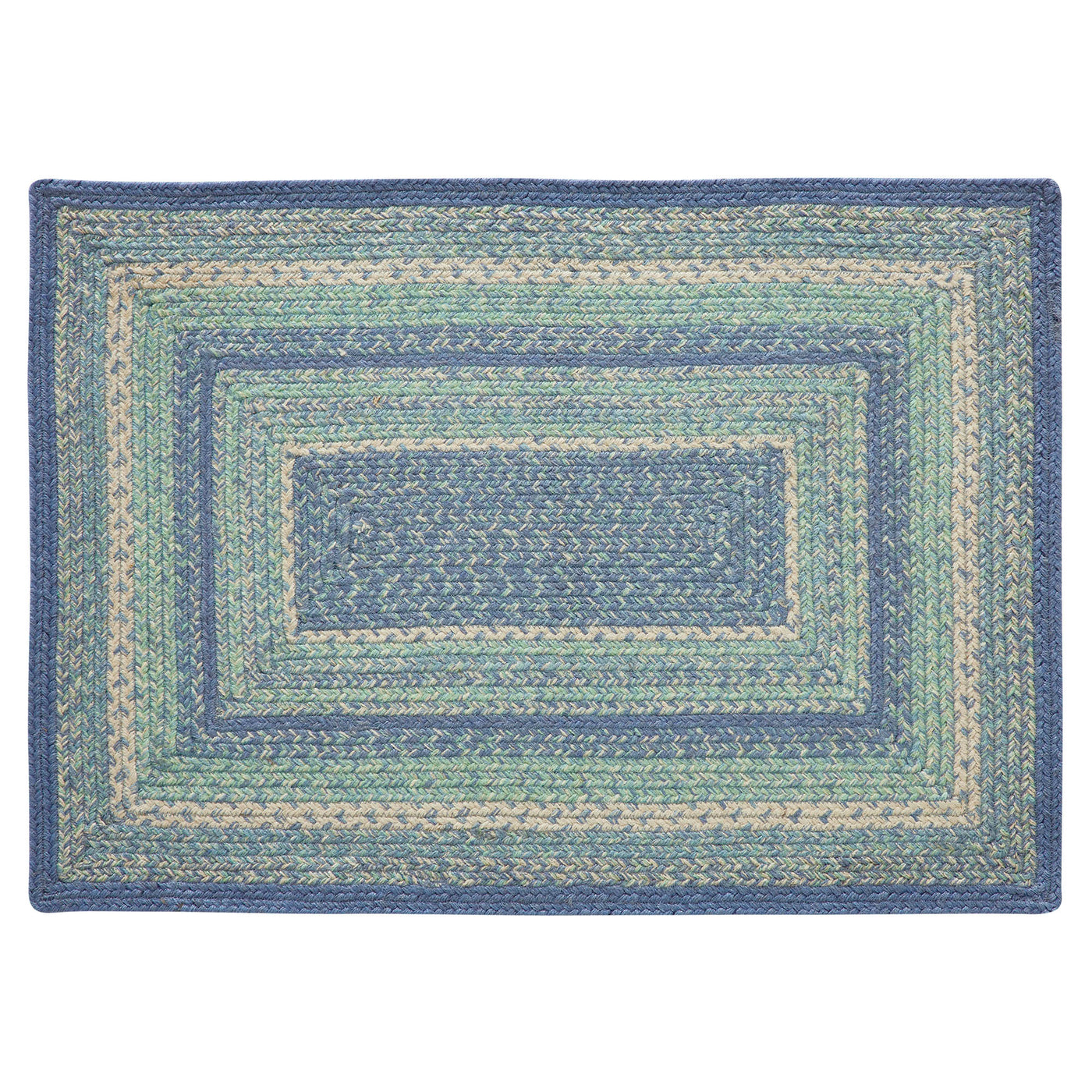 Jolie Jute Blue Shades Rectangular Rug With Pad 24" x 36"