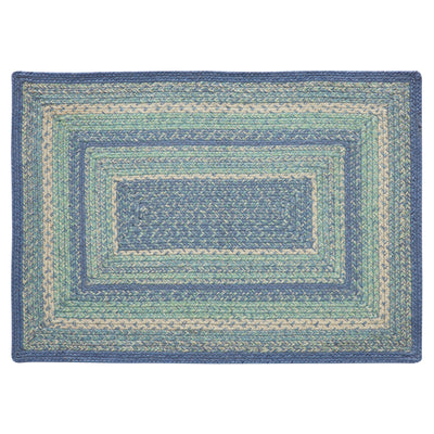 Jolie Jute Blue Shades Rectangular Rug With Pad 24" x 36"