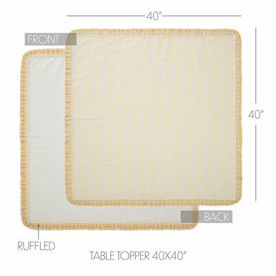 Honeycomb Ruffled Table Topper Table Cloth 40" x 40"