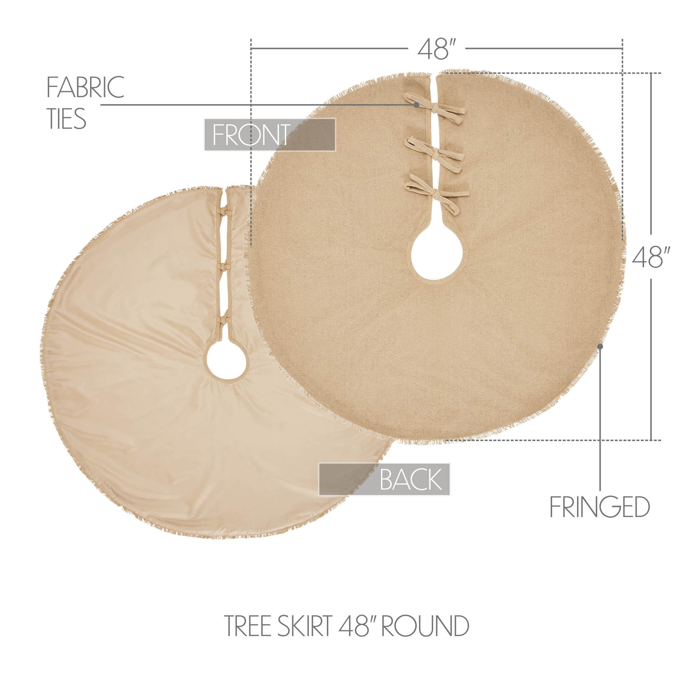 Yuletide Burlap Tan 48" Tree Skirt