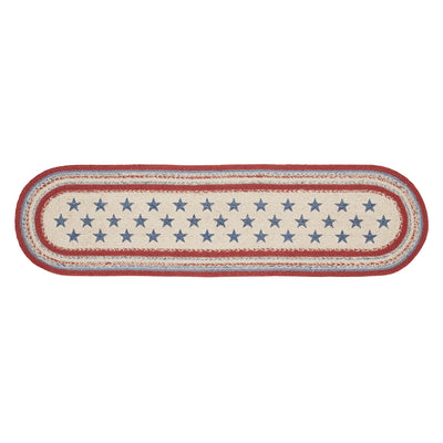 Americana Stars and Stripes 48" Jute Oval Runner