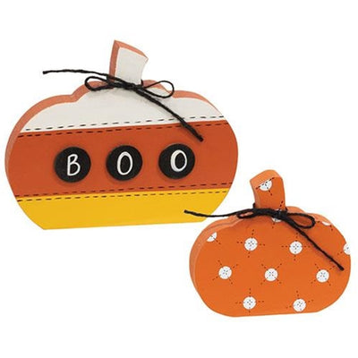 🎃 31 DAYS OF SPOOKYWEEN Day 3 Set of 2 Candy Corn Boo & Polka Dot Pumpkin Sitters