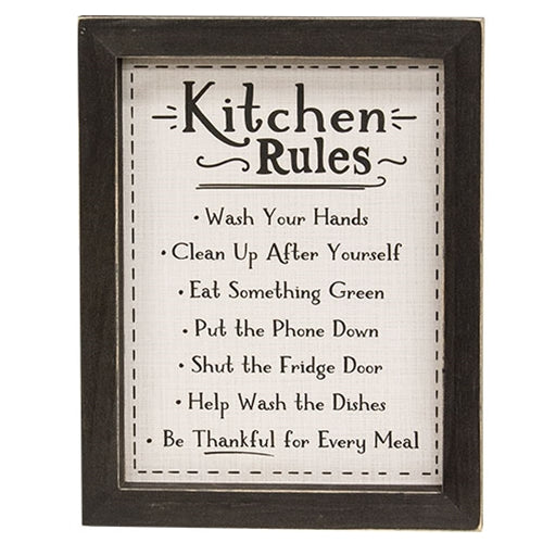 Kitchen Rules 10" Framed Sign