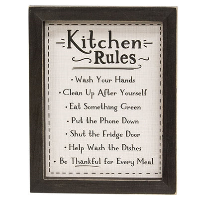 Kitchen Rules 10" Framed Sign