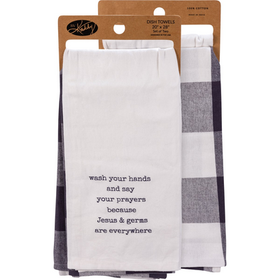 Surprise Me Sale 🤭 Set of 2 Wash Your Hands Kitchen Towel Set