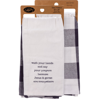 💙 Set of 2 Wash Your Hands Kitchen Towel Set