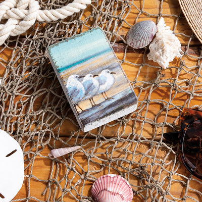 Seagulls At The Beach 3" Mini Block Sign