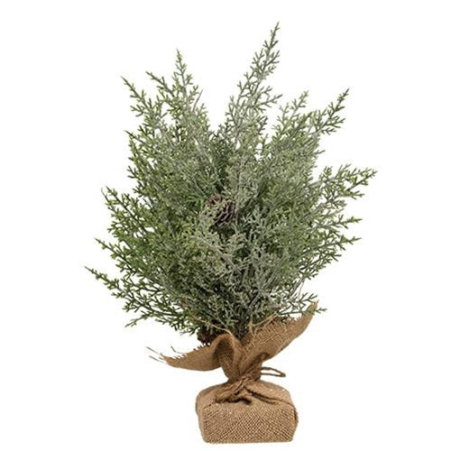 Frosted Woodland Cedar 15" Faux Foliage Tree