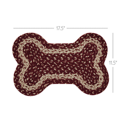 Burgundy Tan Indoor/Outdoor Small Bone Rug