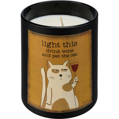 Light This Drink Wine And Pet The Cat Jar Candle