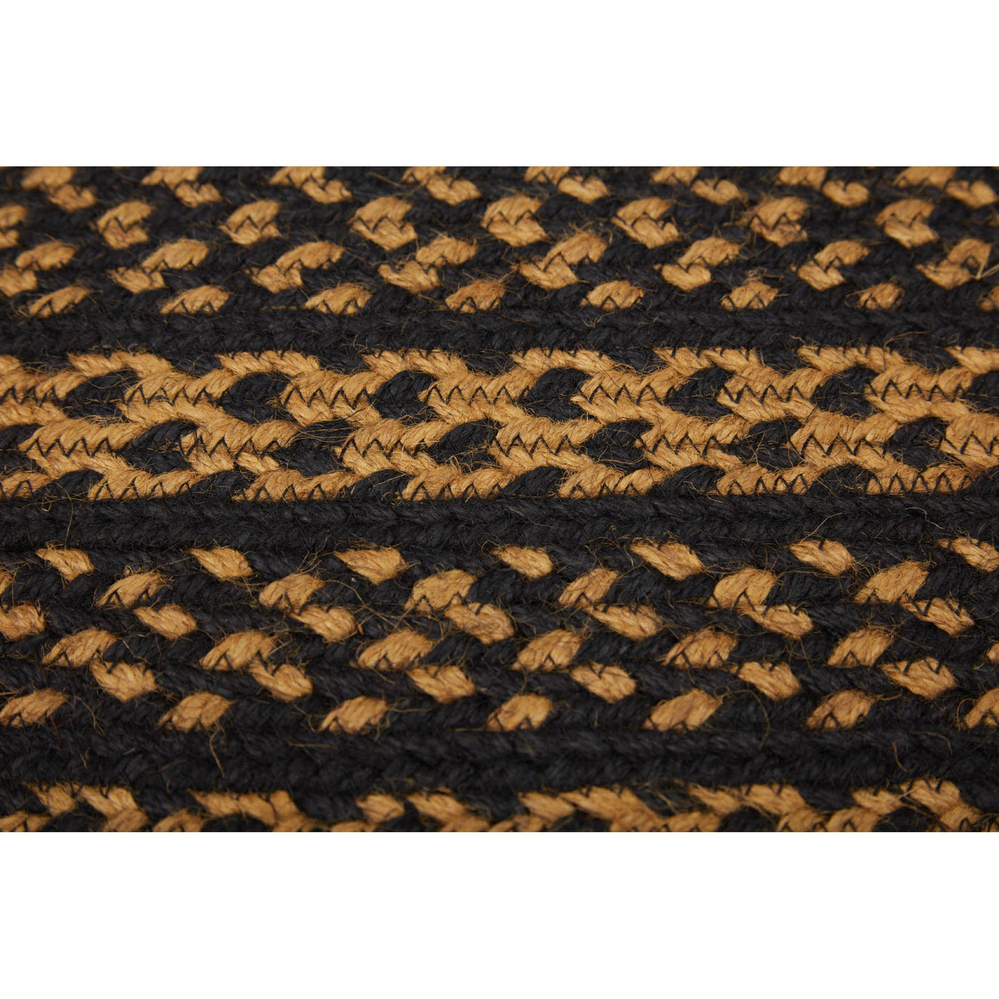 Black & Tan Jute 36" Oval Rug Oval