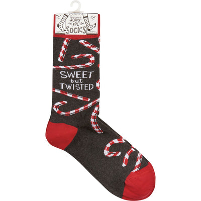 Sweet But Twisted Candy Cane Novelty Christmas Socks