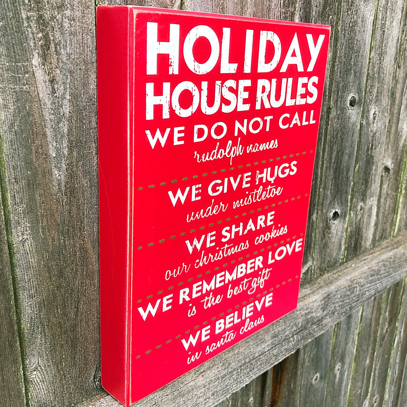 💙 Holiday House Rules 14" Christmas Wooden Box Sign