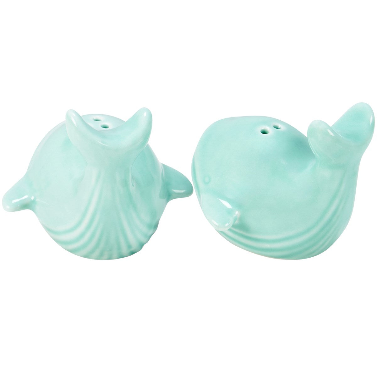 Sea Green Whale Salt And Pepper Shakers