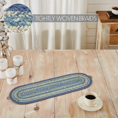 Jolie Jute Blues 24" Oval Table Runner