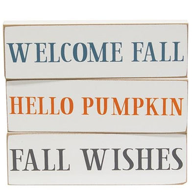 Set of 3 Welcome Fall Skinny Block Set