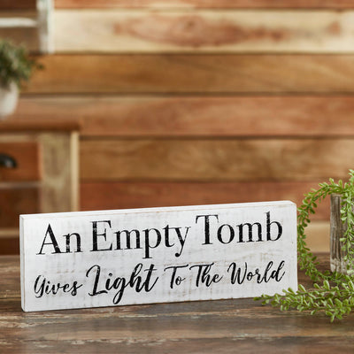 An Empty Tomb Gives Light to the World 15" Wooden Sign