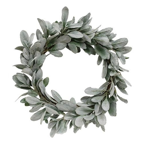 Frosted Lamb's Ear 18" Faux Foliage Wreath