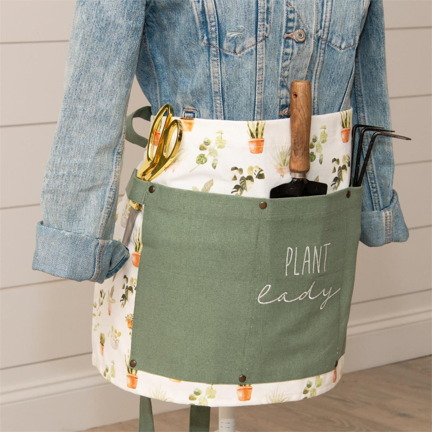 Plant Lady Half Apron with Pockets