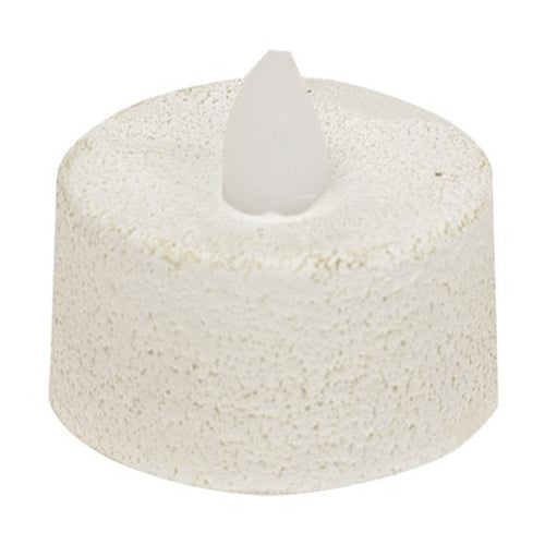 White Cement Timer LED Tealight Candle
