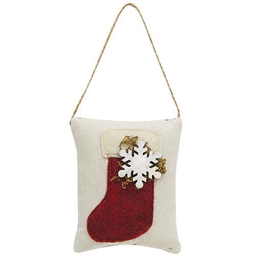 Christmas Stocking With Snowflake Pillow Ornament