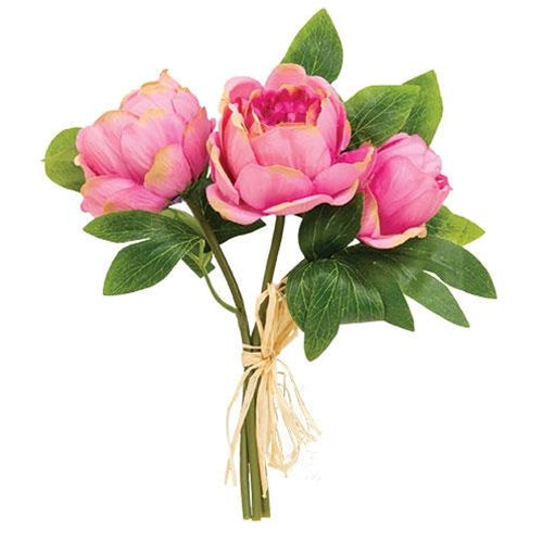 Pink Peony 10" Faux Floral Bouquet