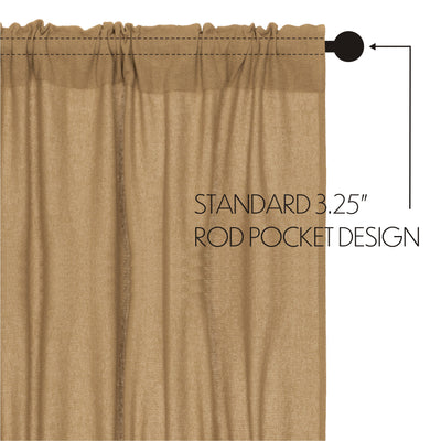 Set of 2 Burlap Natural Panel Curtains 84'' H x 40'' W
