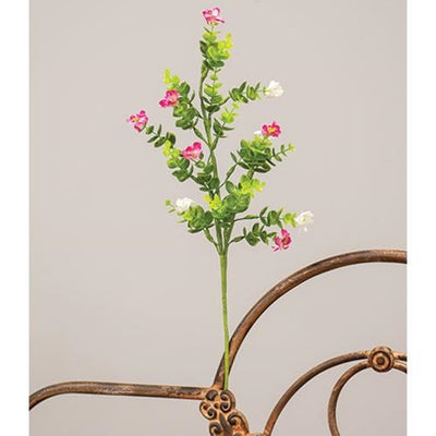Pink & White Wildflower 20" Faux Floral Pick