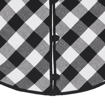 Annie Black Check Christmas Tree Skirt 48" Diameter