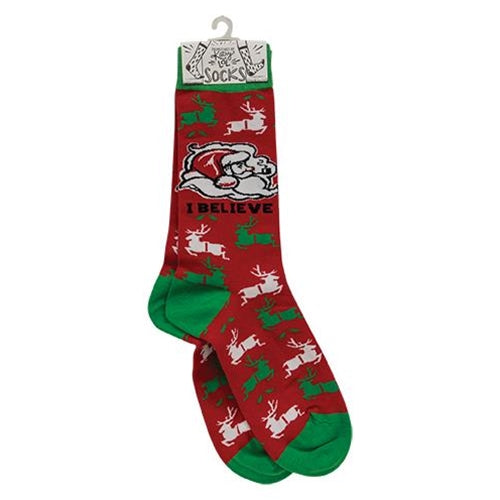 I Believe Christmas Santa Novelty Socks