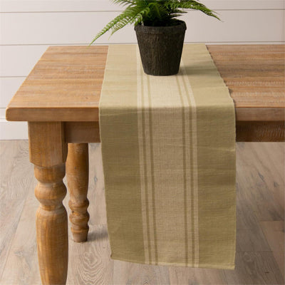 Tan Striped Grain Sack 72" Table Runner