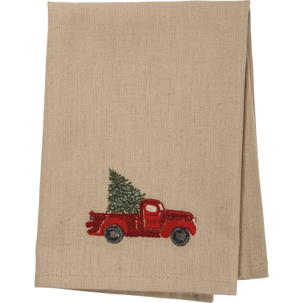 Set of 4 Christmas Red Truck With Tree Napkin Set